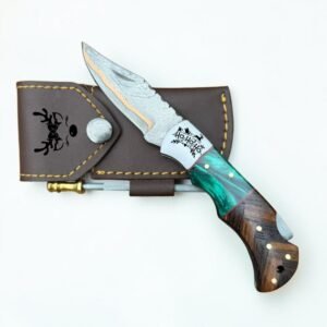 Handmade Damscus steel Folding Pocket Knife 9