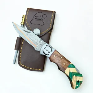 Handmade Damscus steel Folding Pocket Knife 7