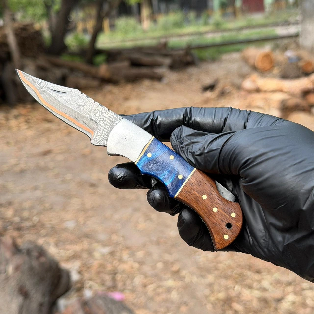 Handmade Damscus steel Folding Pocket Knife 11 - Image 2